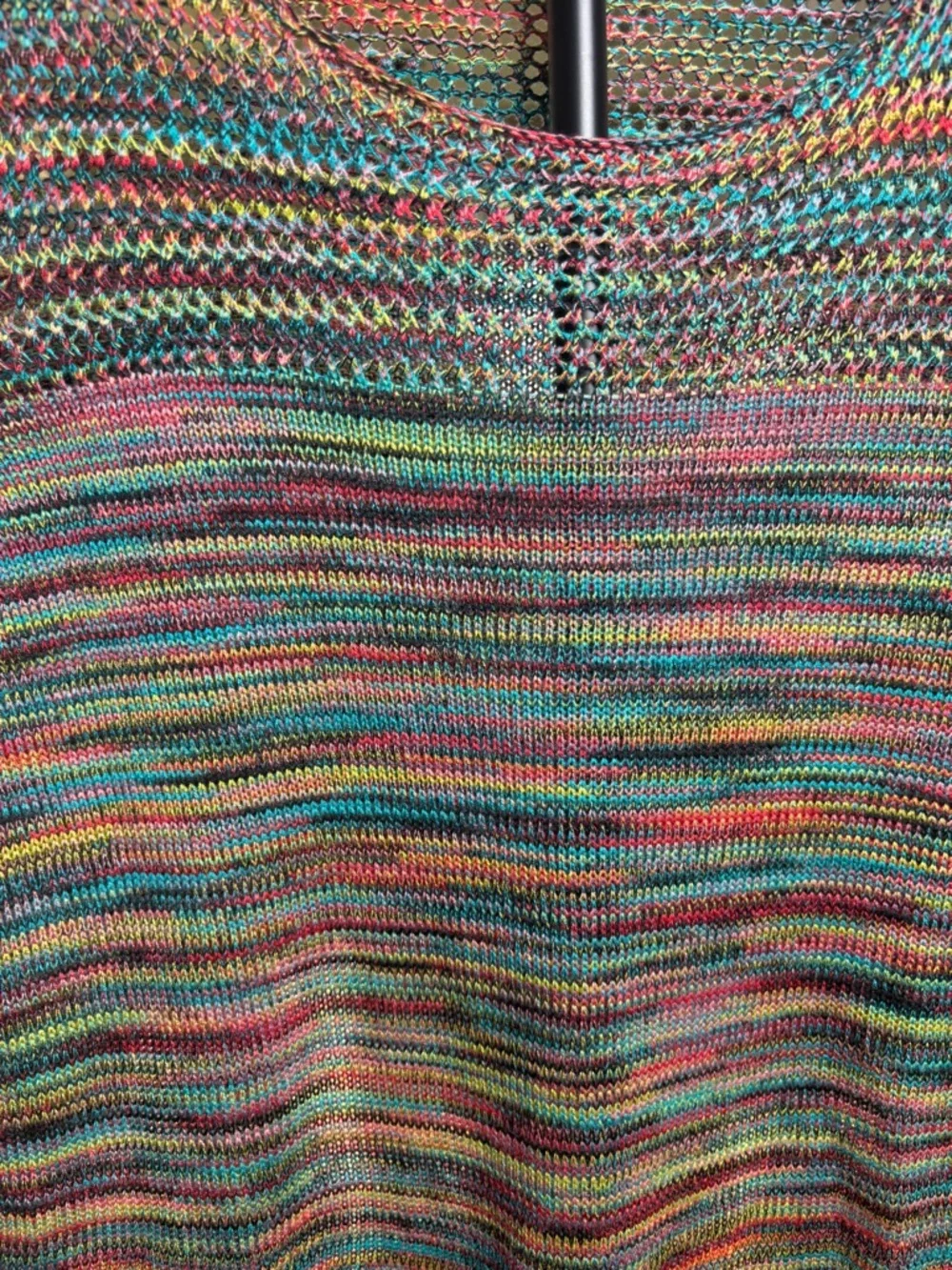 JohnPaulRichard Multicolor Scoop-Neck Pointelle Knit Sweater Women’s M - Picture 7 of 10